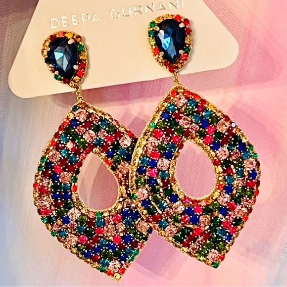 πΊπHPππΊ NWT Deepa Gurnani Luxe Beaded Crystal Chandeliers - Picture 11 of 17